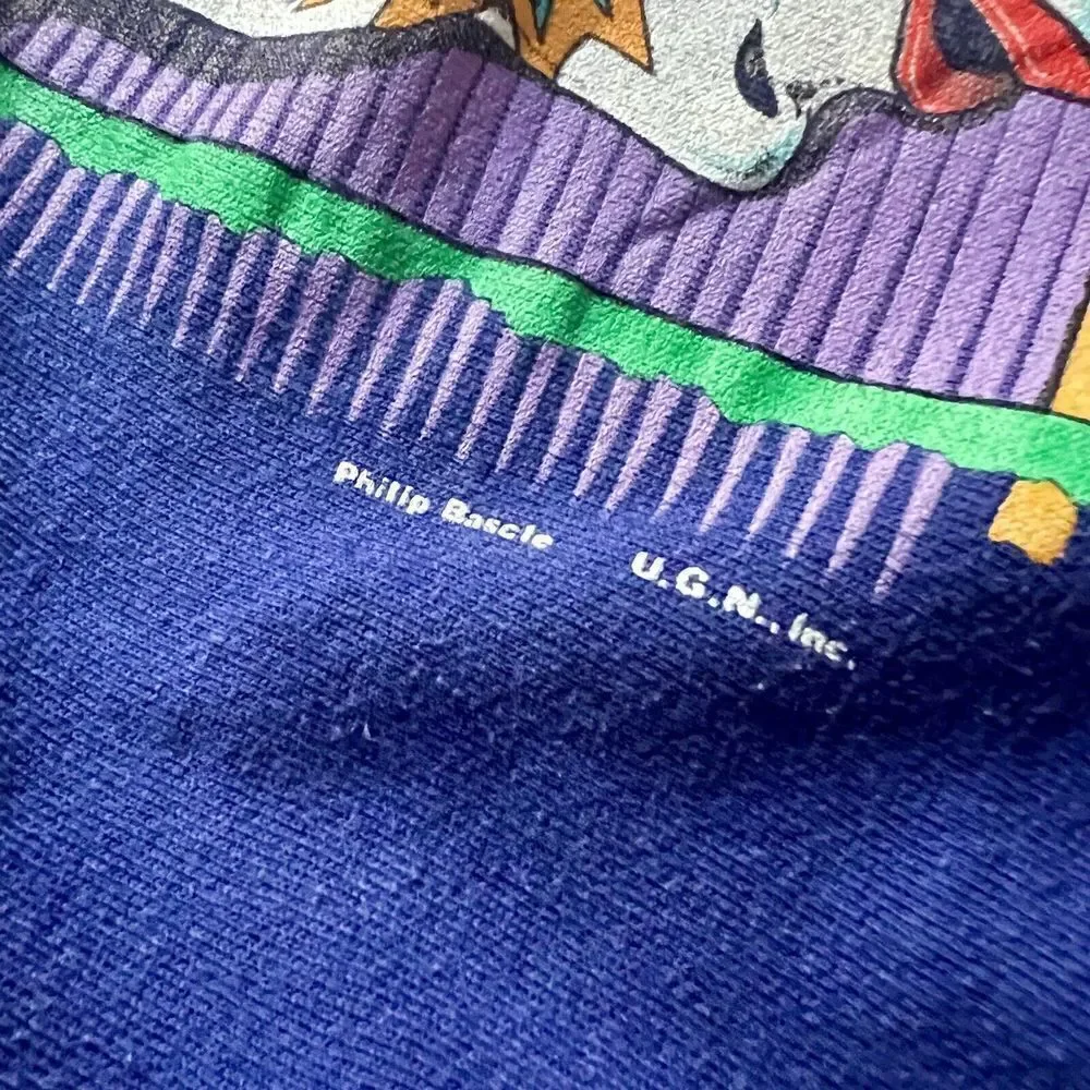 Vintage NEW ORLEANS FRENCH QUARTER 1989 Purple Crewneck Sweatshirt Large Unisex